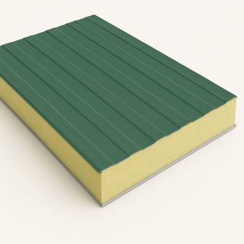 Стеновая сэндвич-панель с минеральной ватой 80 мм RAL 7004 в наличии в Набережных Челнах